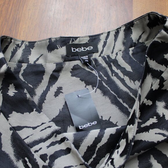 Bebe Animal Print Flared Tier Skirt Size X-small NWT - Picture 4 of 10